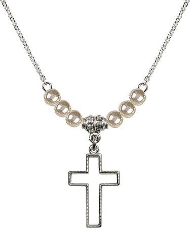 Cross Crystal Necklace | 7/8 inch | 4mm Beads | N21-1708