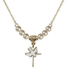 Cross Crystal Necklace | 3/4 inch | 4mm Beads   14kt Gold Filled