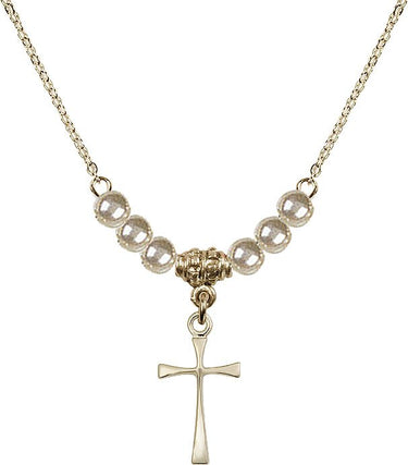 Maltese Cross Crystal Necklace | 3/4 inch | 4mm Beads | N21-1872