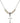 Cross Crystal Necklace | 3/4 inch | 4mm Beads   Sterling Silver