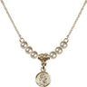 Saint Christopher Crystal Necklace | 3/8 inch | 4mm Beads   14kt Gold Filled
