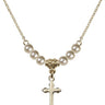 Cross Crystal Necklace | 5/8 inch | 4mm Beads   14kt Gold Filled