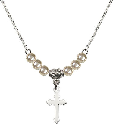 Cross Crystal Necklace | 5/8 inch | 4mm Beads | N21-2528