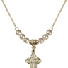 Four Way Medal Crystal Necklace | 5/8 inch | 4mm Beads   14kt Gold Filled