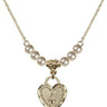 Miraculous Medal Crystal Necklace | 5/8 inch | 4mm Beads   14kt Gold Filled