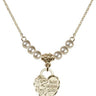 Saint Michael the Archangel Crystal Necklace | 5/8 inch | 4mm Beads   14kt Gold Filled