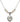 Confirmation Heart Crystal Necklace | 5/8 inch | 4mm Beads   Sterling Silver