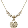 Graduation Heart Crystal Necklace | 5/8 inch | 4mm Beads   14kt Gold Filled