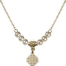 Cross Crystal Necklace | 3/8 inch | 4mm Beads   14kt Gold Filled