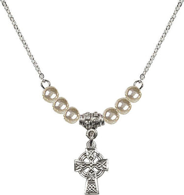 Celtic Cross Crystal Necklace | 1/2 inch | 4mm Beads | N21-4133