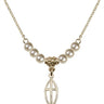 Cross Crystal Necklace | 3/4 inch | 4mm Beads   14kt Gold Filled