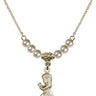 Praying Girl Crystal Necklace | 5/8 inch | 4mm Beads   14kt Gold Filled