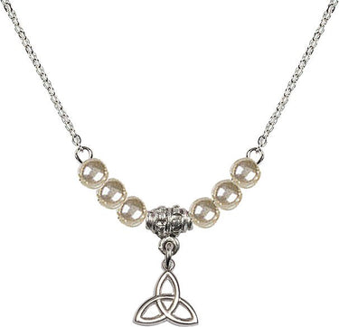 Trinity Irish Knot Crystal Necklace | 3/8 inch | 4mm Beads | N21-5100