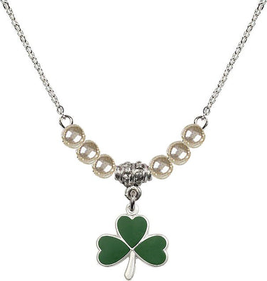 Women's Shamrock Crystal Necklace | 1/2 inch | 4mm Beads