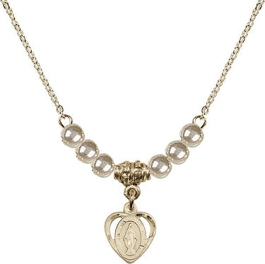 Collar de cristal con la Medalla Milagrosa | 3/8 pulgadas | Cuentas de 4 mm