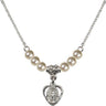 Miraculous Medal Crystal Necklace | 3/8 inch | 4mm Beads   Sterling Silver