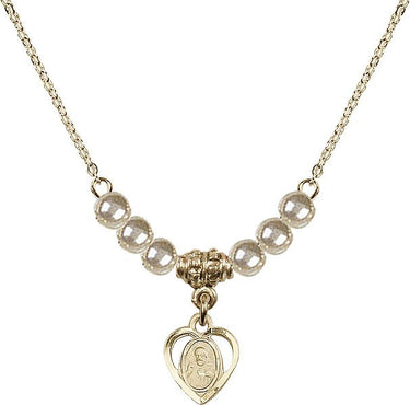 Collar de Cristal de escapulario de plata de ley | 9,5 mm | Cuentas de 4 mm