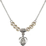 Scapular Crystal Necklace | 3/8 inch | 4mm Beads   Sterling Silver