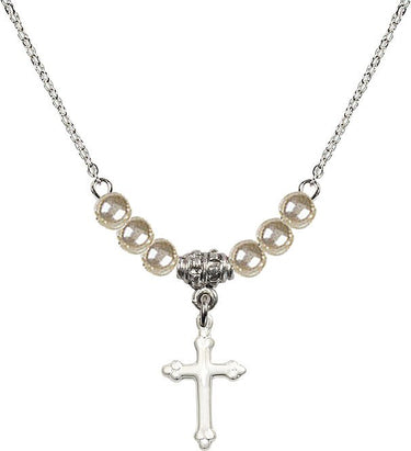 Cross Crystal Necklace | 5/8 inch | 4mm Beads | N21-5415
