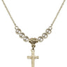 Crucifix Crystal Necklace | 5/8 inch | 4mm Beads   14kt Gold Filled