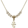 Cross Crystal Necklace | 5/8 inch | 4mm Beads   14kt Gold Filled
