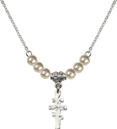 Greek Orthodox Cross Crystal Necklace | 5/8 inch | 4mm Beads | N21-5654