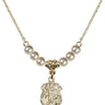 Saint Michael the Archangel Crystal Necklace | 5/8 inch | 4mm Beads   14kt Gold Filled