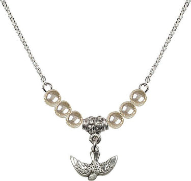 Collar de cuentas de cristal del Espíritu Santo | 3/8 pulgada | Cuentas de 4 mm | N21-5911