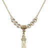 Lighthouse Crystal Necklace | 3/4 inch | 4mm Beads   14kt Gold Filled
