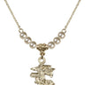 Saint Michael the Archangel Crystal Necklace | 7/8 inch | 4mm Beads   14kt Gold Filled