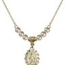 Miraculous Medal Crystal Necklace | 5/8 inch | 4mm Beads   14kt Gold Filled