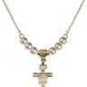 Crucifix Crystal Necklace | 5/8 inch | 4mm Beads   14kt Gold Filled