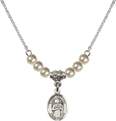 Collar de cristal Santa Ágata | 1/2 pulgada | Cuentas de 4 mm | N21-9003