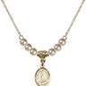 Saint Frances Cabrini Crystal Necklace | 1/2 inch | 4mm Beads   14kt Gold Filled