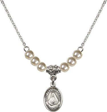 Collar de cristal de Santa Francisca Cabrini | 1/2 pulgada | Cuentas de 4 mm | N21-9011