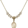 Saint Katharine Drexel Crystal Necklace | 1/2 inch | 4mm Beads   14kt Gold Filled