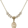 Saint Catherine Laboure Crystal Necklace | 1/2 inch | 4mm Beads   14kt Gold Filled