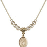 Saint Christopher Crystal Necklace | 1/2 inch | 4mm Beads   14kt Gold Filled
