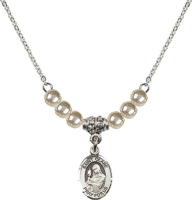 Collar de cristal de Santa Clara de Asís | 1/2 pulgada | Cuentas de 4 mm | N21-9028