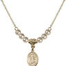Saint Dominic de Guzman Crystal Necklace | 1/2 inch | 4mm Beads   14kt Gold Filled
