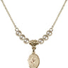 Saint Genesius of Rome Crystal Necklace | 1/2 inch | 4mm Beads   14kt Gold Filled