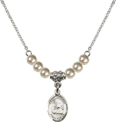 Medalla de San Josué Collar de cristal | 1/2 pulgada | Cuentas de 4 mm