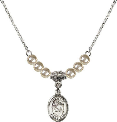 Collar de cristal con la medalla de San Kevin | 1/2 pulgada | Cuentas de 4 mm