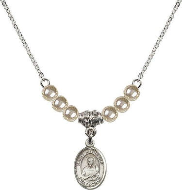 Collar de cristal con medalla de San Lorenzo | 1/2 pulgada | Cuentas de 4 mm