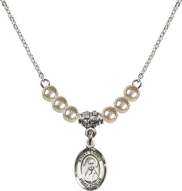 Collar de cristal con medalla de Santa Luisa de Marillac | 1/2 pulgada