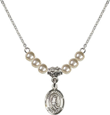 Collar de cristal con medalla de San Lázaro | 1/2 pulgada | Cuentas de 4 mm