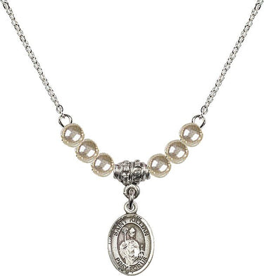 Collar de cristal con medalla de San Kilian | 1/2 pulgada | Cuentas de 4 mm