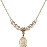 Saint Luke the Apostle Crystal Necklace | 1/2 inch | 4mm Beads   14kt Gold Filled
