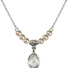 Saint Margaret Mary Alacoque Crystal Necklace | 1/2 inch | 4mm Beads   Sterling Silver