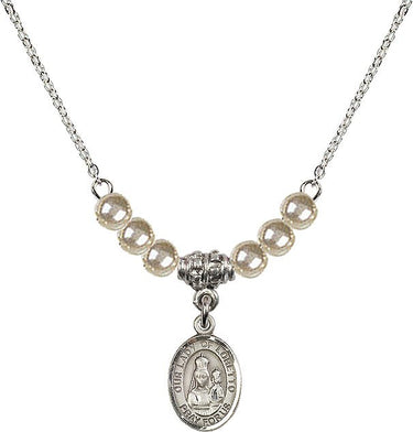 Our Lady of Loretto Medal Crystal Necklace | 1/2 inch | 4mm Beads